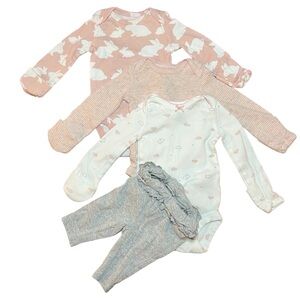 Newborn Onesie Bundle Baby Girl Pink Gray
